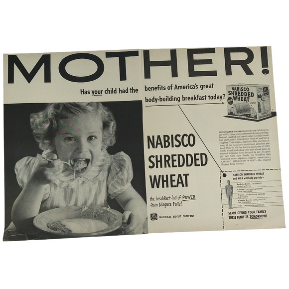 Nabisco Shredded Wheat - MOTHER! - Large 2-PG 1950 Original Retro Vtg‎ PRINT AD - Picture 13 of 13